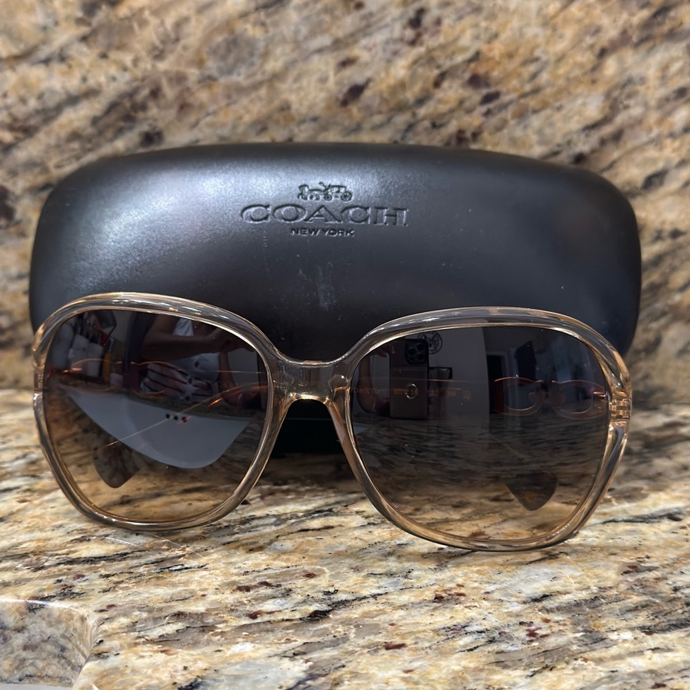 Coach Brown Oversized Sunglasses with Gradient Lenses